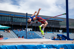 Lawrence, KS - May 15, 2025 - Alexander Jung during the Outdoor Track & Field Big12 at Rock Chalk Park in Lawrence, KS. Photo by Kansas Athletics